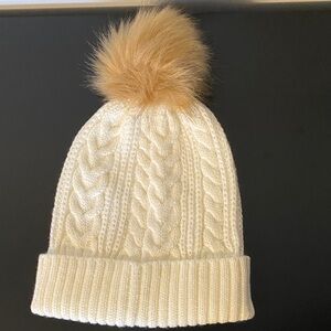 J. Crew Cable-Knit Beanie with Pom. NWT.